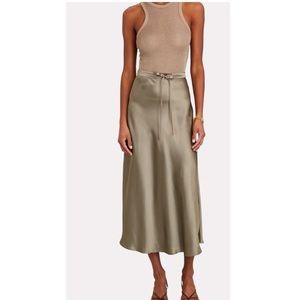 Intermix Les Coyotes De Paris Joyce Charmeuse Midi Skirt